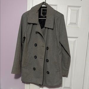 Me Jane Gray Double-Breasted Coat